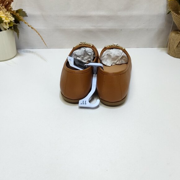 Aerosoles Big Ben Buckle Ballet Flats 11W Cognac Faux Leather Diamond Flex Sole - Picture 6 of 9